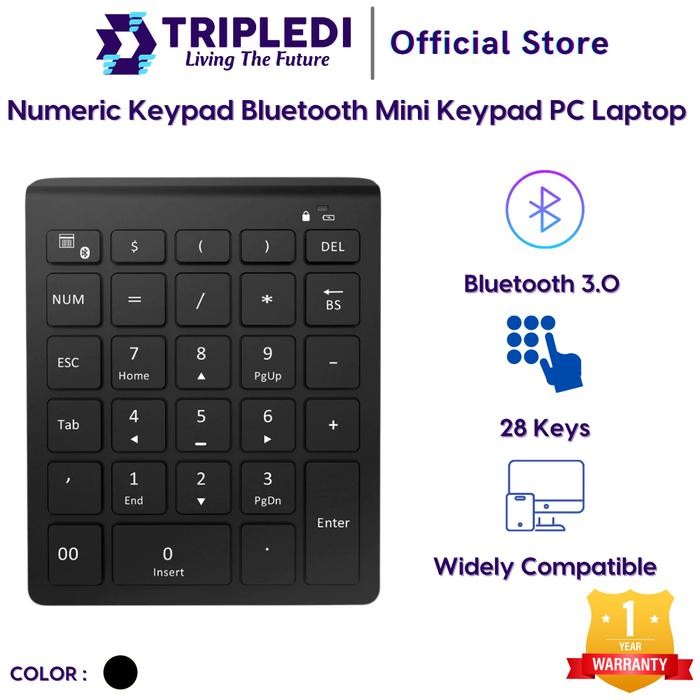 Jual [Allthebest] TRIPLEDI Numeric Keypad Bluetooth Keyboard Number ...