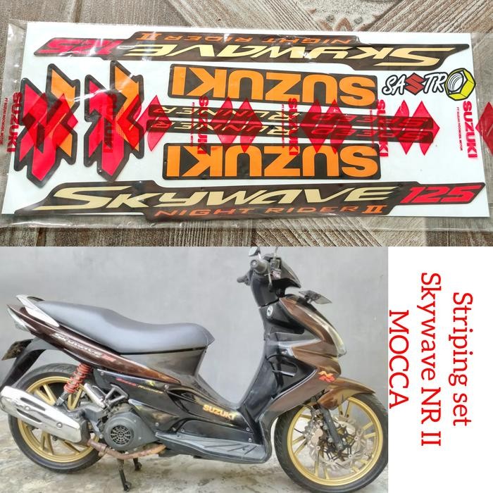 Jual stiker sticker majestic gold hitam suzuki skywave 2008 ori sgp ...