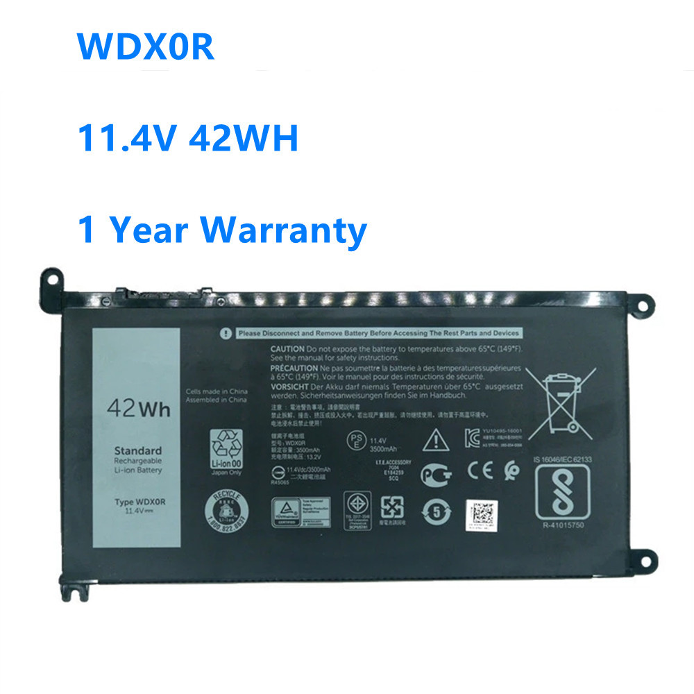 Jual Laptop Battery WDX0R T2JX4 3CRH3 WDXOR for Dell Inspiron 13 5000 ...