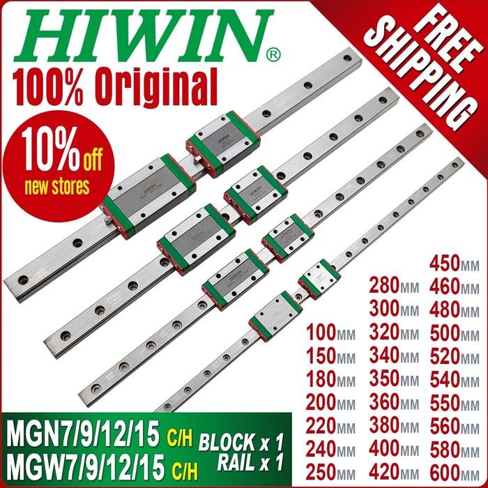 Jual Original Hiwin mini Linear guide rails block carriage MGN12H MGN9H ...