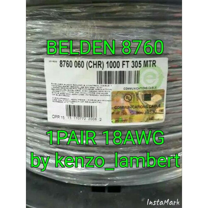 Jual kabel belden 8760 twisted shielded 1 pair 18 awg / belden 8760 18 ...