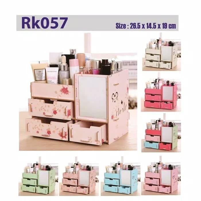 Jual RAK KOSMETIK SHABBY CERMIN RAK MAKE UP KAYU MAKEUP STORAGE TEMPAT ...
