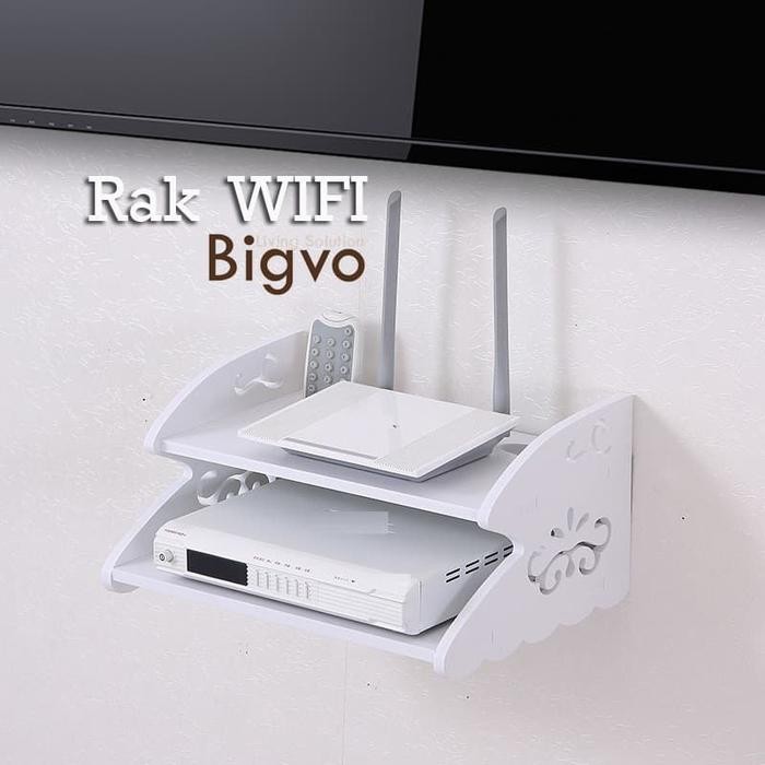 Jual Rak Dinding Gantung Tempat Wifi Remote Router 2 Susun Ambalan ...