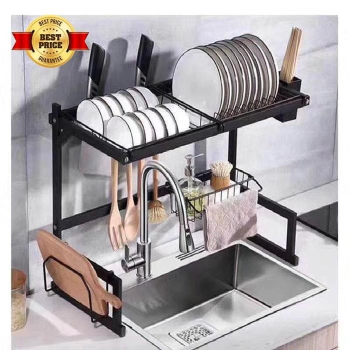 Jual Rak Piring 2 Susun Peralatan Dapur Rak Stainless Wastafel Piring ...