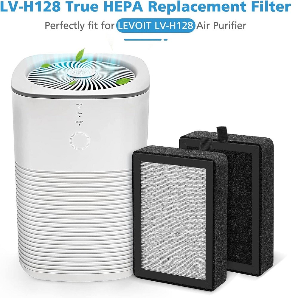 LV-H128 Lot de 8 filtres HEPA de rechange pour purificateur d'air LEVOIT LV- H128, PUURVSAS (HM669A), ROVACS (RV60