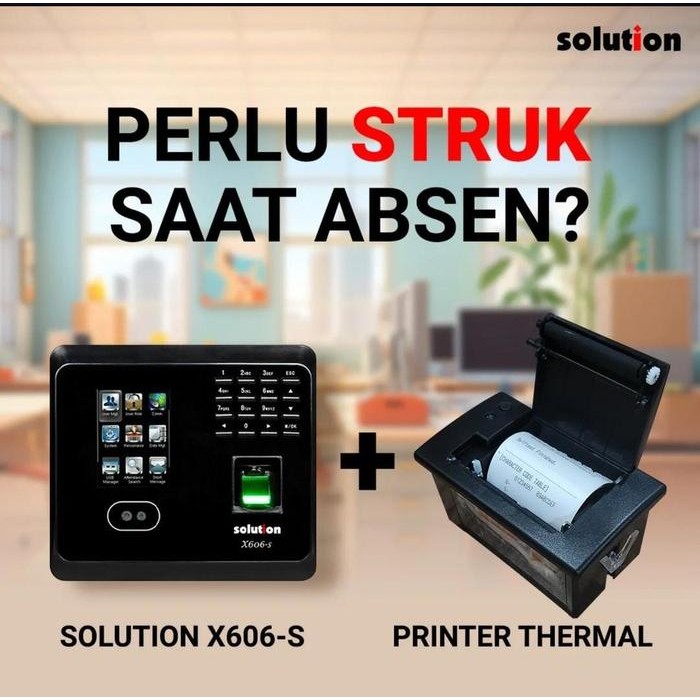 Jual MESIN ABSEN/ABSENSI/FINGERPRINT/PRINTOUT/SOLUTION X606S+THERMAL ...