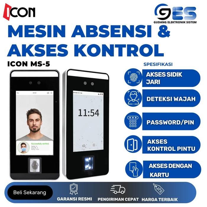 Jual Mesin Absensi Wajah & Sidik Jari ZKTeco V5L Support RFID ADMS High ...