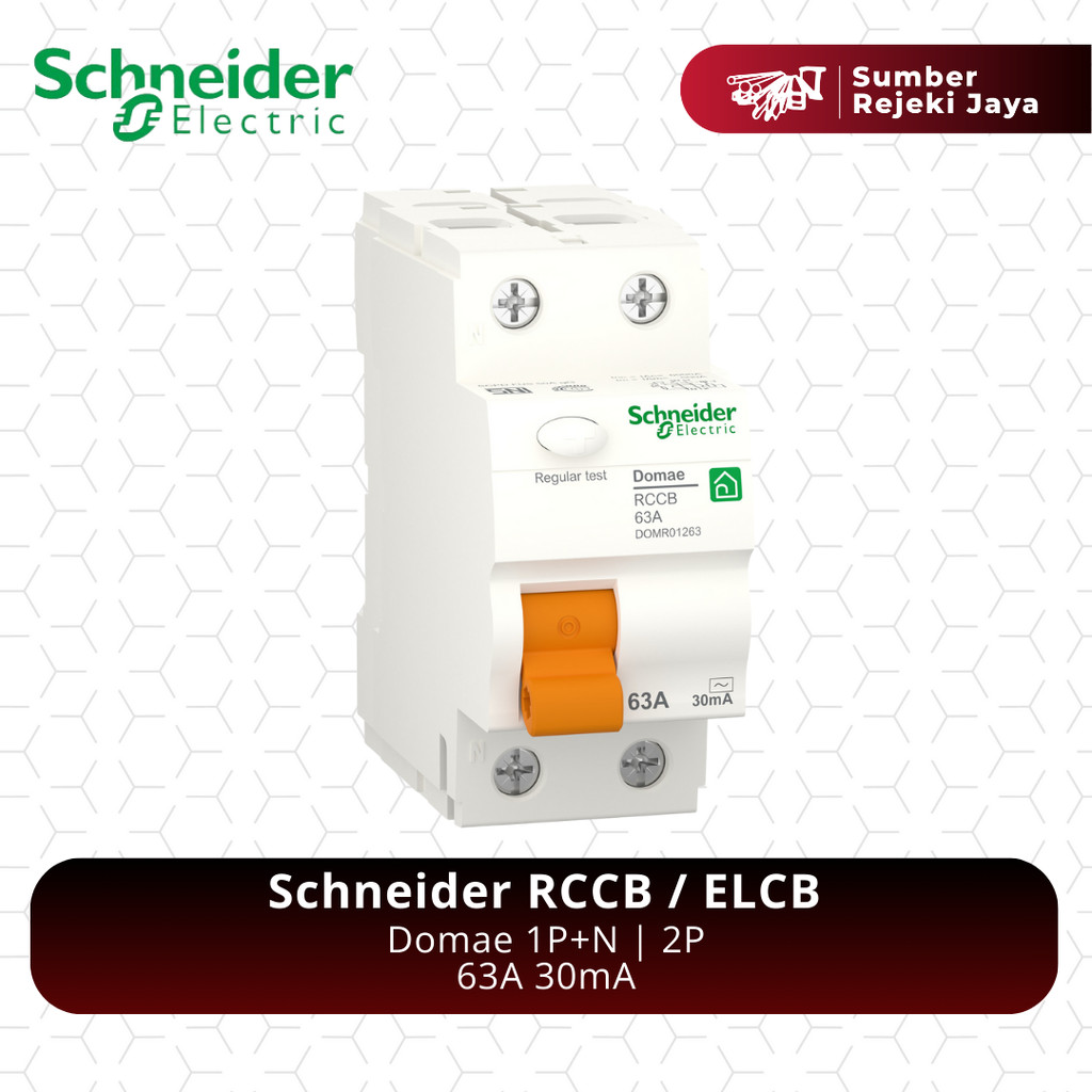 Schneider RCCB / ELC Domae 1P+N | 2P | 63A 30mA