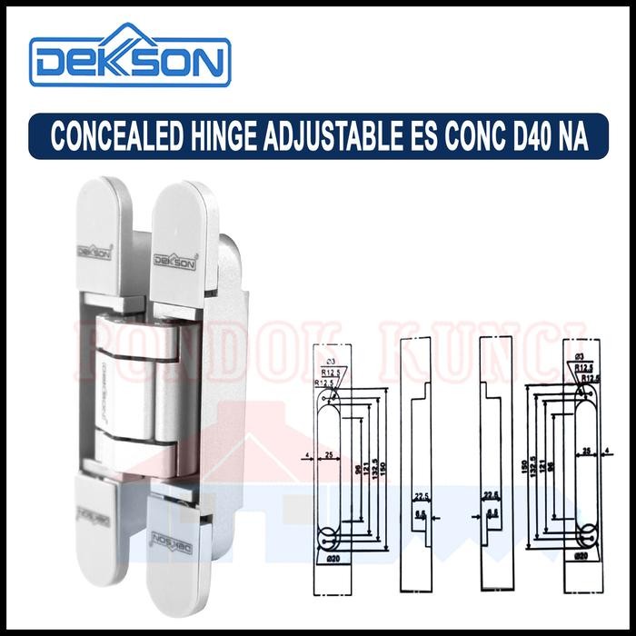 Jual Engsel Tanam Hinge Dekkson CONCEALED HINGE ADJUSTABLE ES CONC D40 ...
