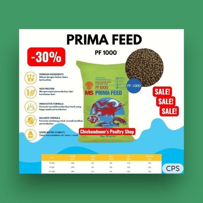 Jual Prima Feed Pf1000 10 Kg Pelet Ikan Pakan Benih Bibit Lele Gurame