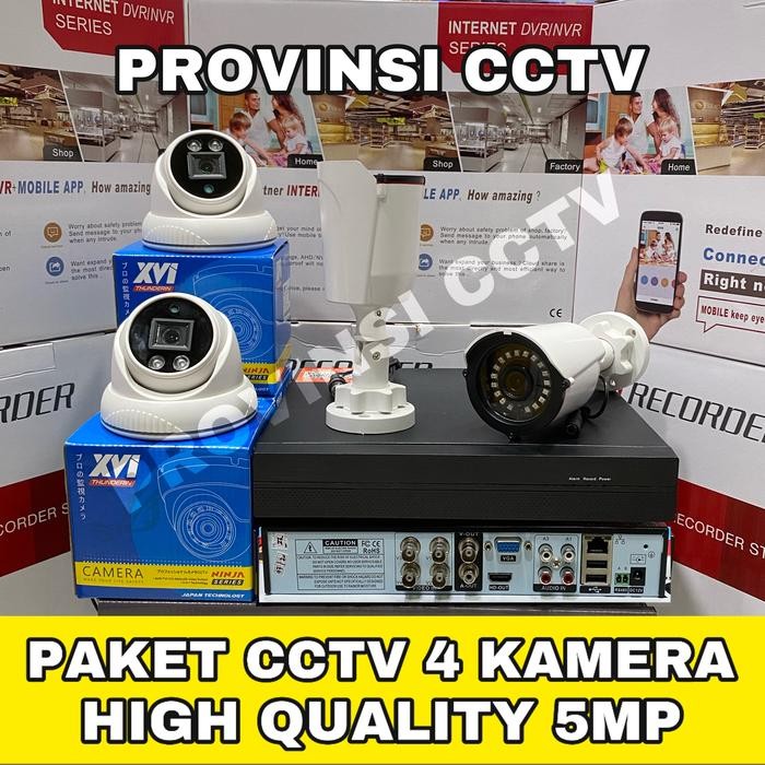 Jual PROMO PAKET CCTV 4 CHANNEL 4 KAMERA 5MP HIGH QUALITY LENGKAP 500GB ...
