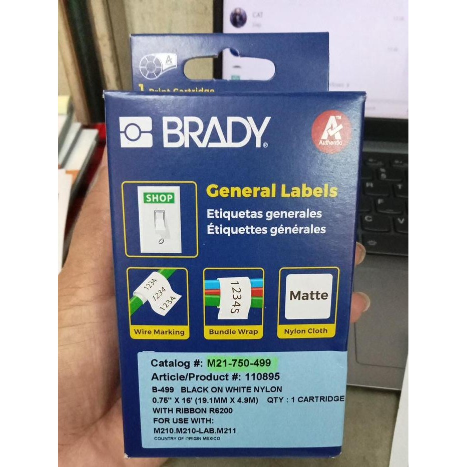 Jual Cartridge Label Brady Nylon M21-750-499 White | Shopee Indonesia