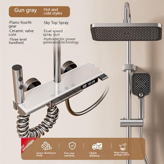 Jual NEW Piano Key Shower Full Set Dital Display Showers System Set Hot ...