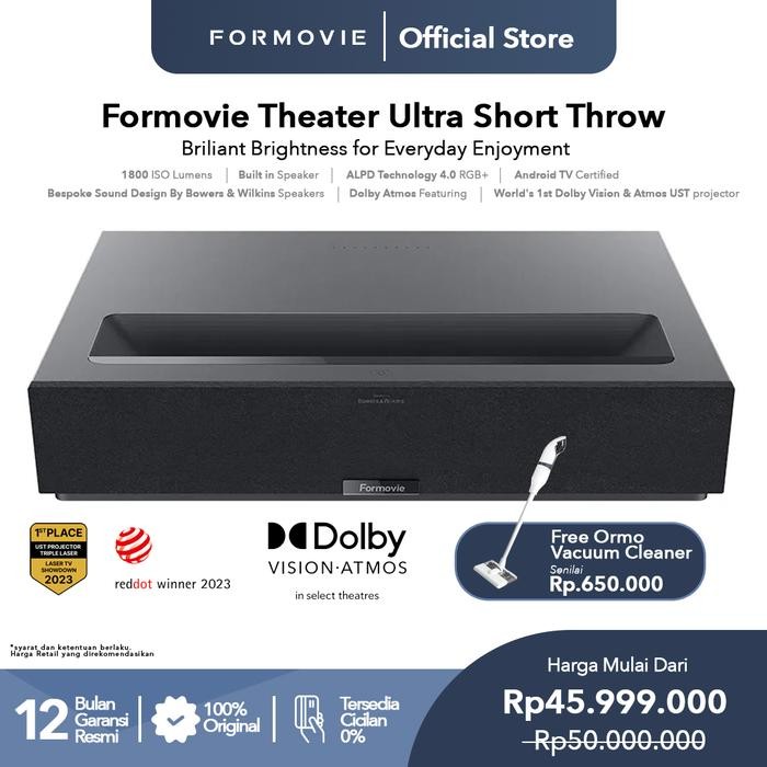Formovie Theater - Triple Laser - Vibrant, Vivid ALPD® 4.0 RGB Technology - 1800 ISO Lumens - 4K UHD Resolution - Dolby Vision & Atmos Ultra Short - View #3