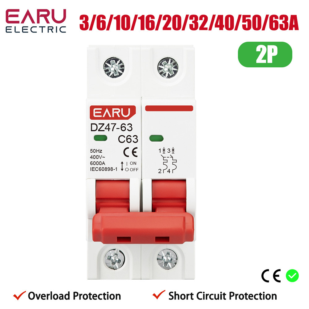 Jual New C45N 2 Pole 3A/6A/10A/16A/20A/32A/40A/50A/63A 400V~ C Type ...