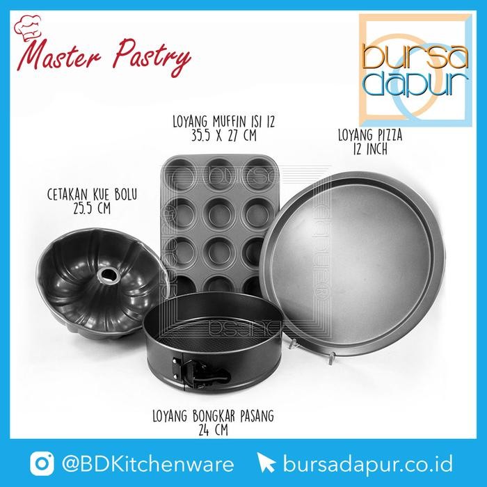 Jual VALUE 4 PCS SET Bundt Form / Muffin 12 / Pizza Pan / Spring Form ...