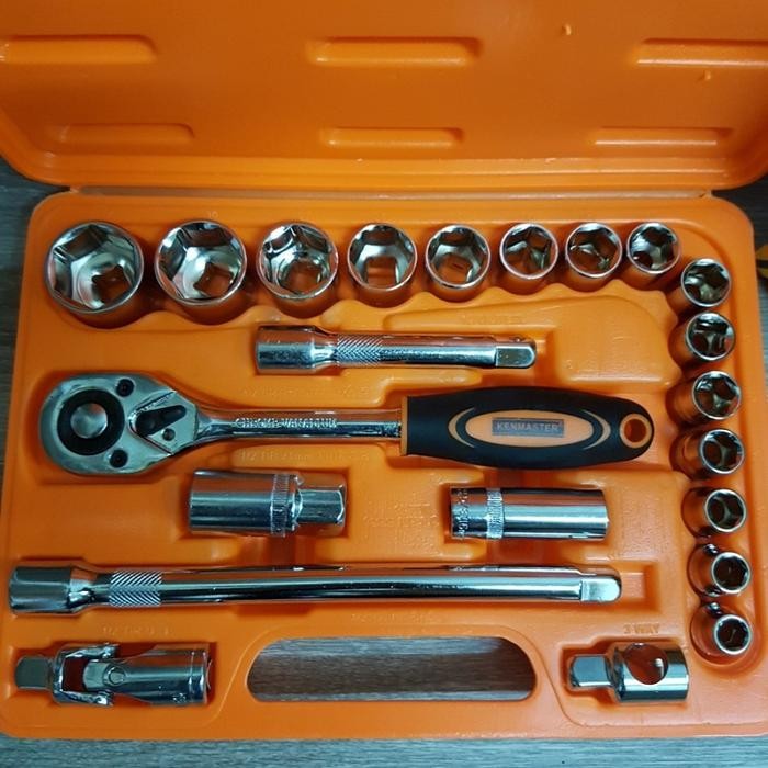 Jual KENMASTER SOCKET WRENCH SET 22PCS KUNCI SOK 22 SOCKETS | Shopee ...