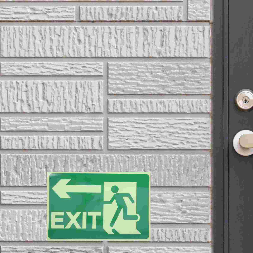 Jual 2 Sheets Flange Ring Shifter Glow-in-the-dark Logo Fire Exit Sign ...