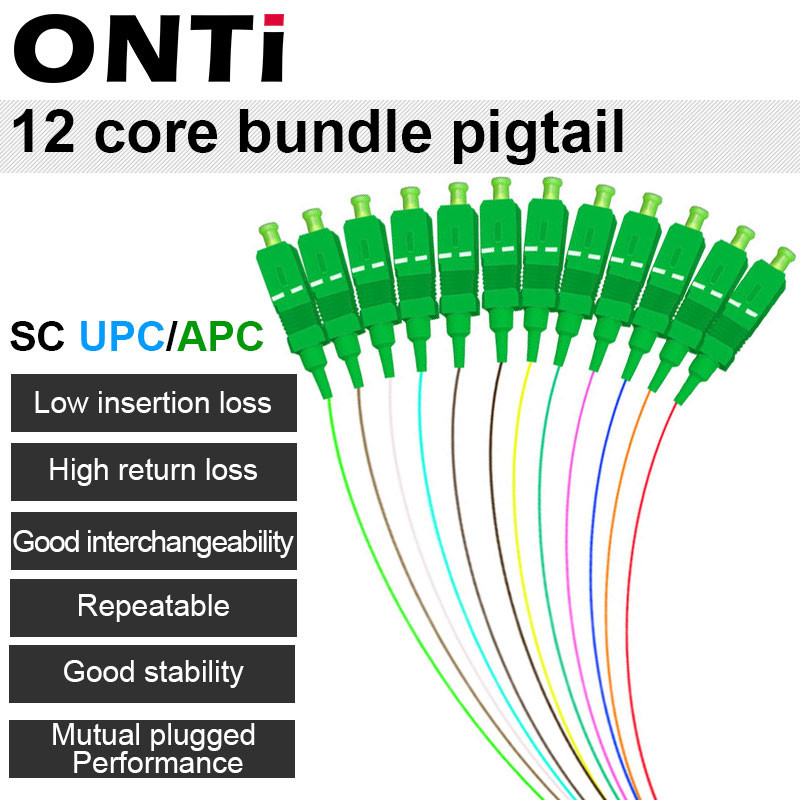 Jual ONTi 12 Colors SC APC/UPC Pigtail-SM(9/125) Fiber Optical Patch ...