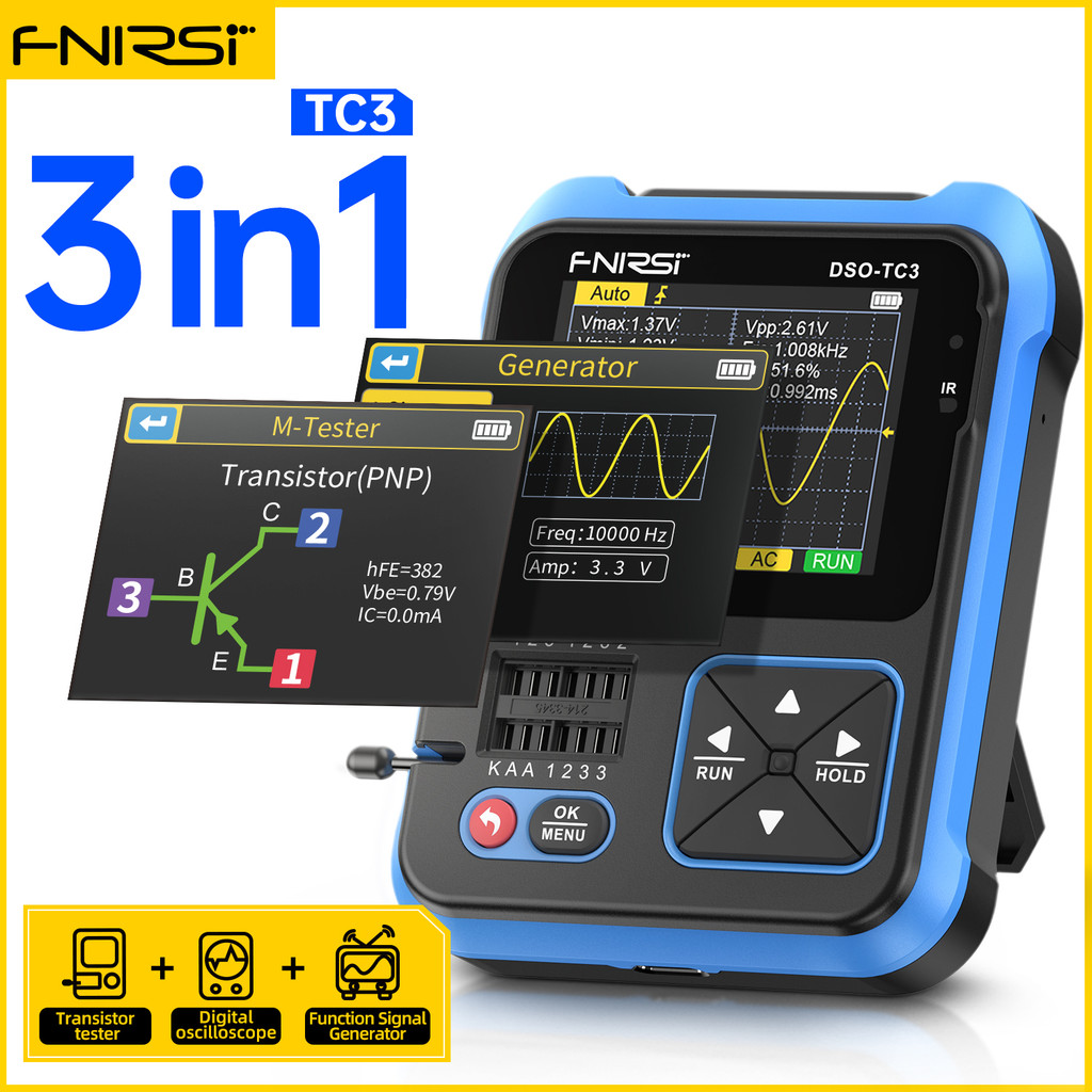 Jual New FNIRSI DSO-TC3 Portable Digital Oscilloscope Transistor Tester ...