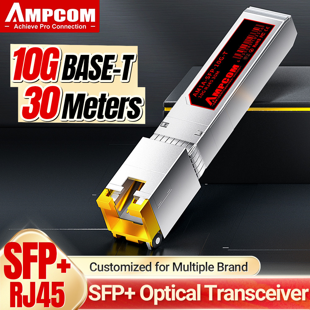 Jual AMPCOM 10GBase-T SFP+ to RJ45 Transceiver, CAT6A/CAT7 Ethernet ...