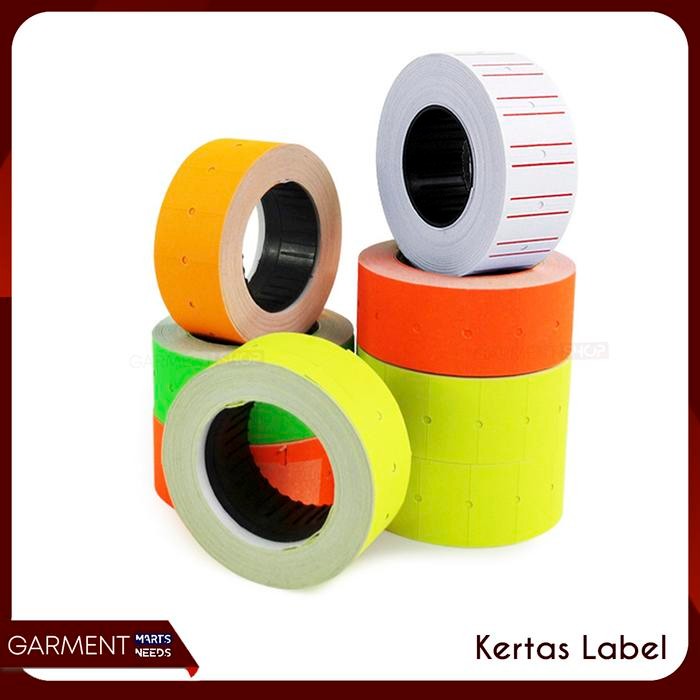 Jual Isi Label Warna Warni 2 Baris 10 Roll Alat Labeller Refill ...