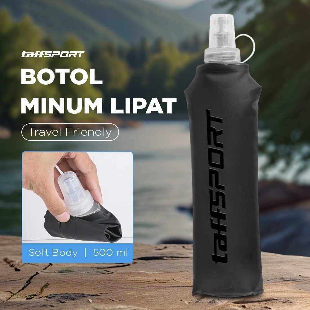 Jual TaffSPORT Botol Minum Lipat Soft Flask Foldable Water Bottle 500ml ...