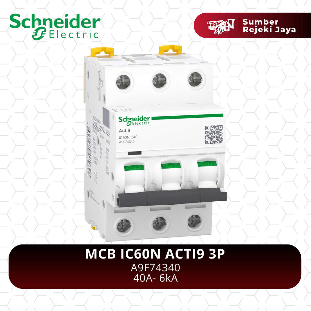 Schneider MCB IC60N ACTI9 3P 40A 6kA | A9F74340 