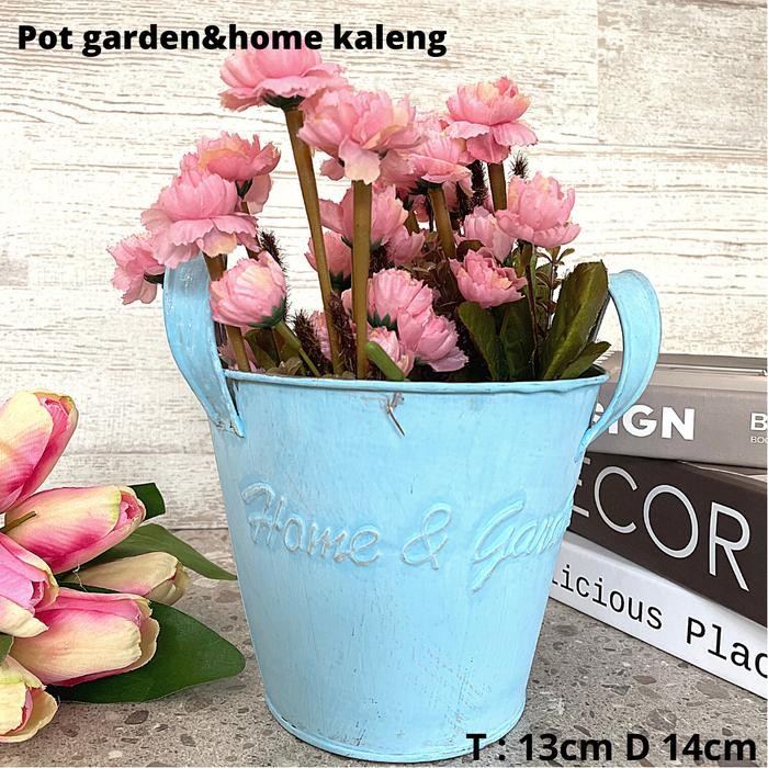 Jual Varberg Pot Kaleng Tanaman Scandinavian Rustic Blue Green (Pot ...