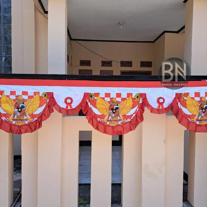 Jual Bendera Background Rumbai Garuda Catur Merah Putih Murah Kain ...
