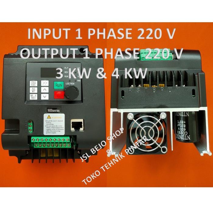 Jual VFD AT2 Inverter Input 1 Ph 220v Output 1 Ph 220 V For Motor 1Ph ...