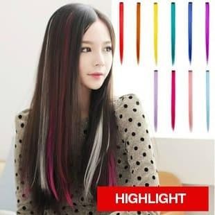 Jual HLP warna baru clip on hair clip warna highlight rambut palsu klip ...