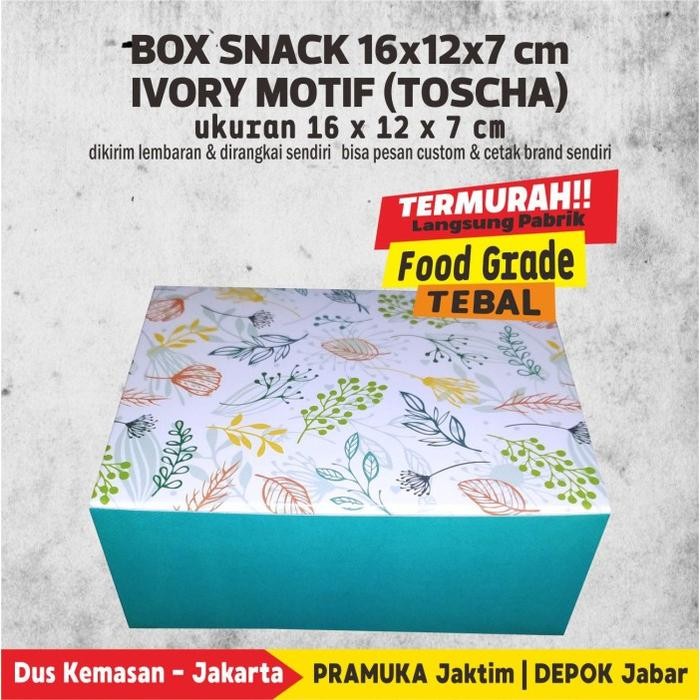 Jual Box Snack / Box Kue Tosca 16 x 12 x 7 cm Ivory Foodgrade ( isi 100 ...