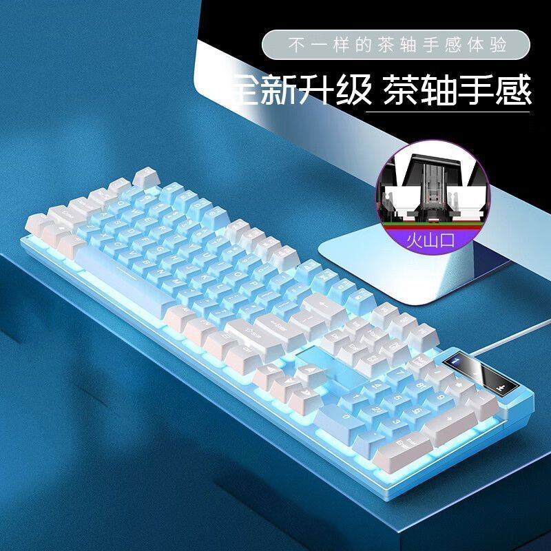 Jual Keyboard Mekanik USB Warna Biru Putih dengan Backlight LED - Full ...