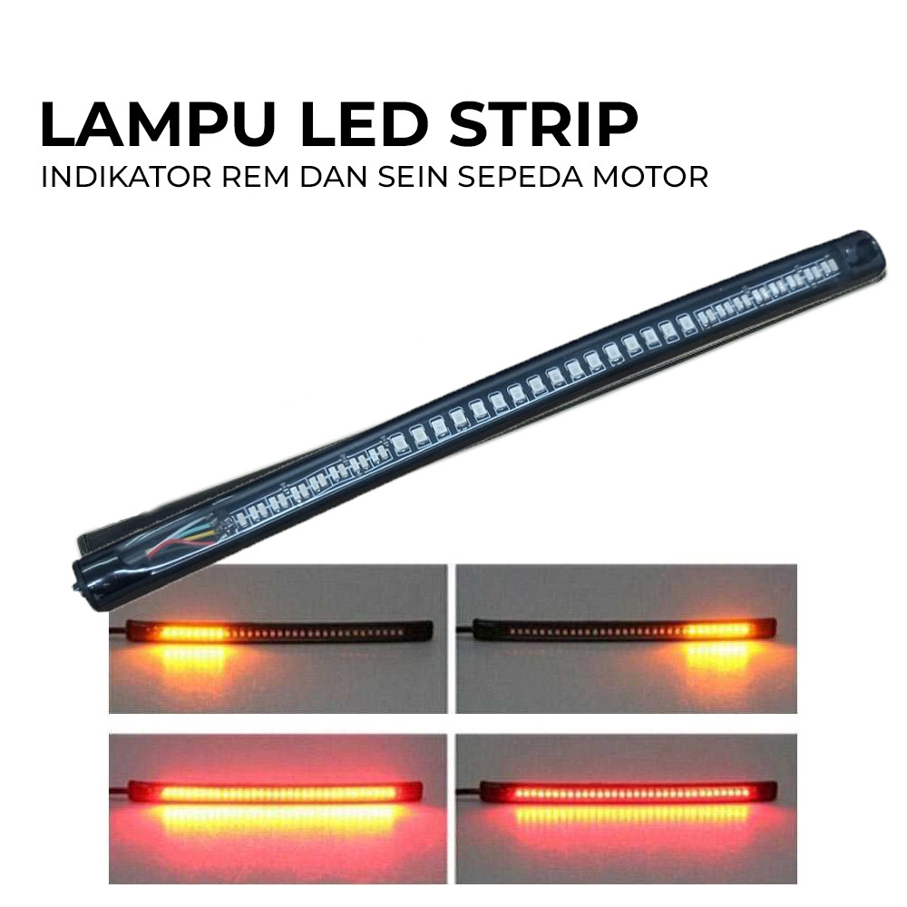 Jual Lampu LED Strip Motor Rem dan Sein 2in1 Warna Flexible 12V 190mm ...