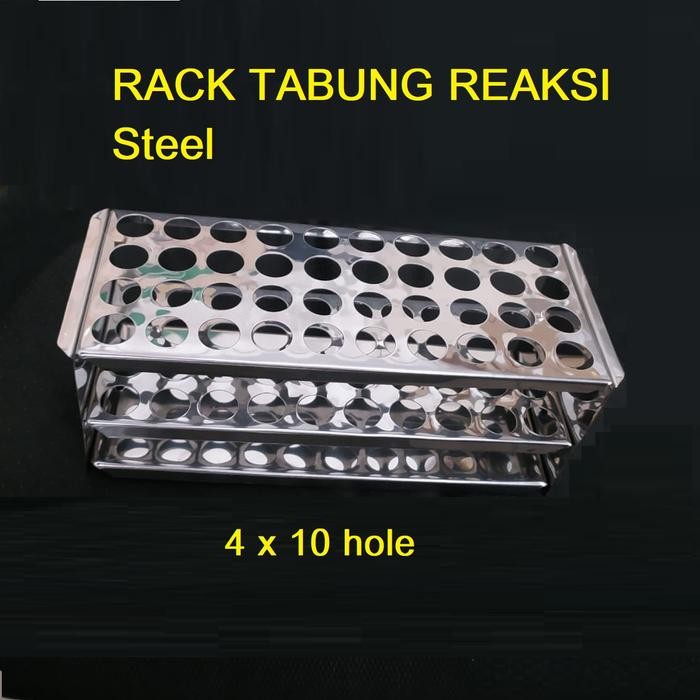 Jual RAK TABUNG REAKSI STAINLESS 20MM 40 LUBANG RAK TEST TUBE 20 MM ...