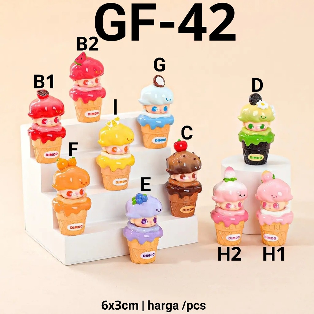 Jual GF-42 Resin clay 3d diy dimoo ice cream es krim glossy merah ...