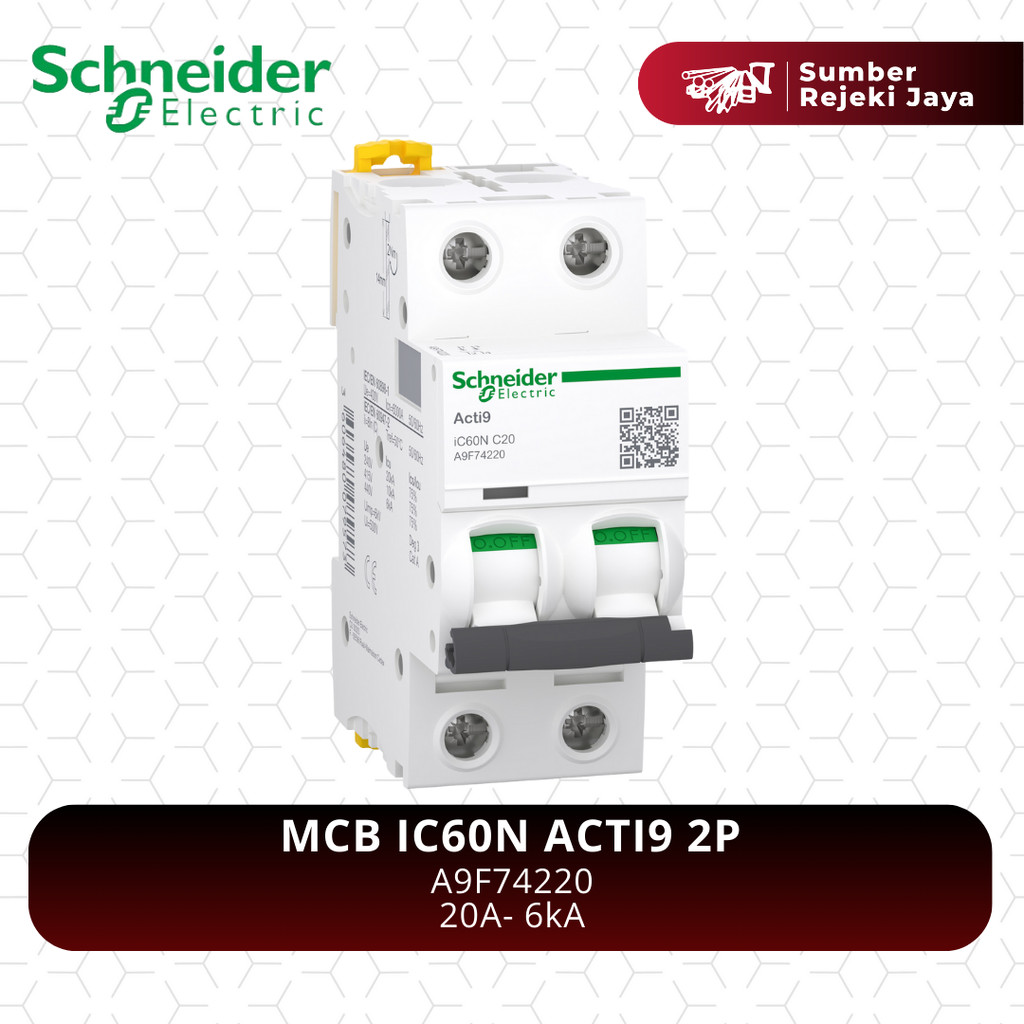 Schneider MCB IC60N ACTI9 2P 20A 6kA | A9F74220 