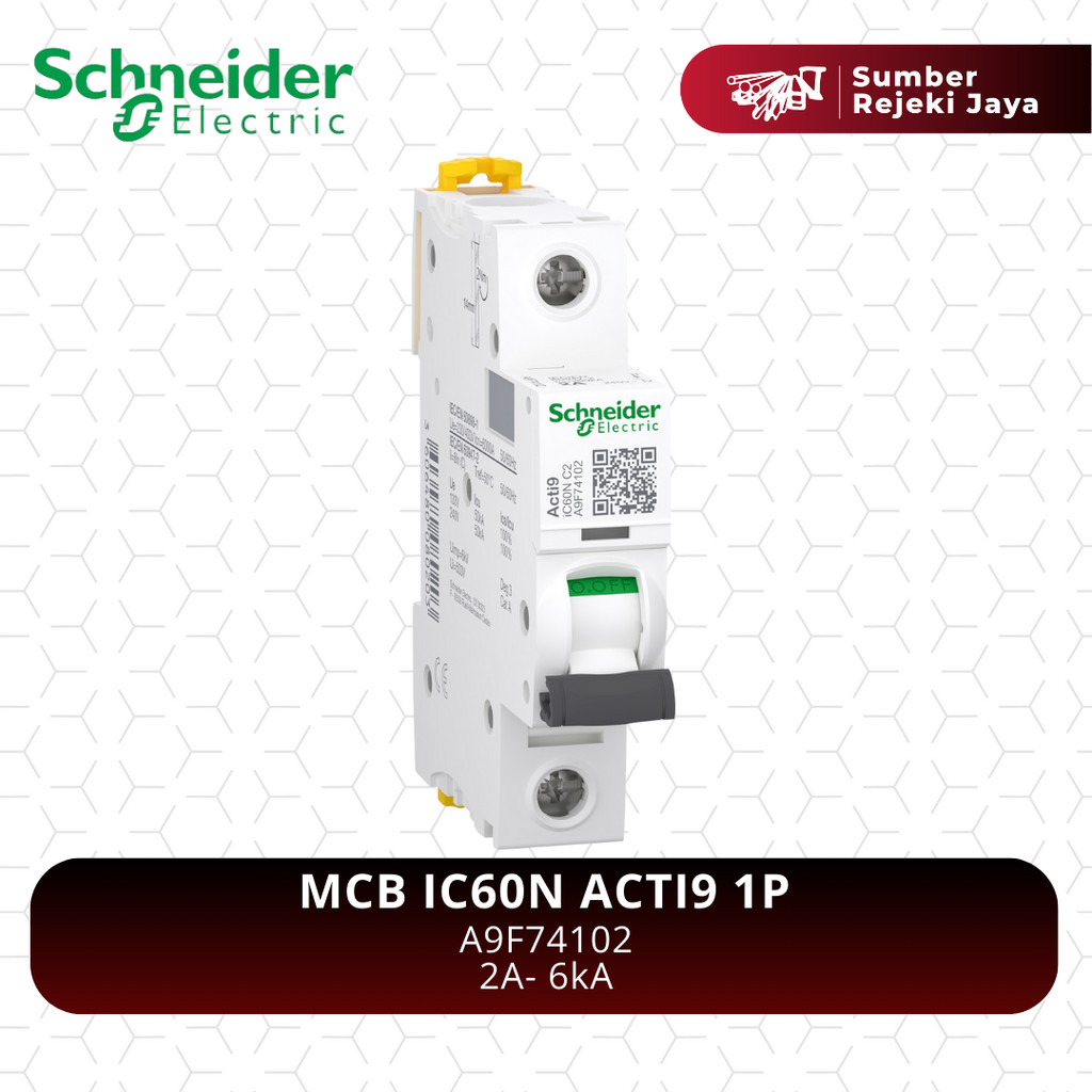 Schneider MCB IC60N ACTI9 1P 2A 6kA | A9F74102