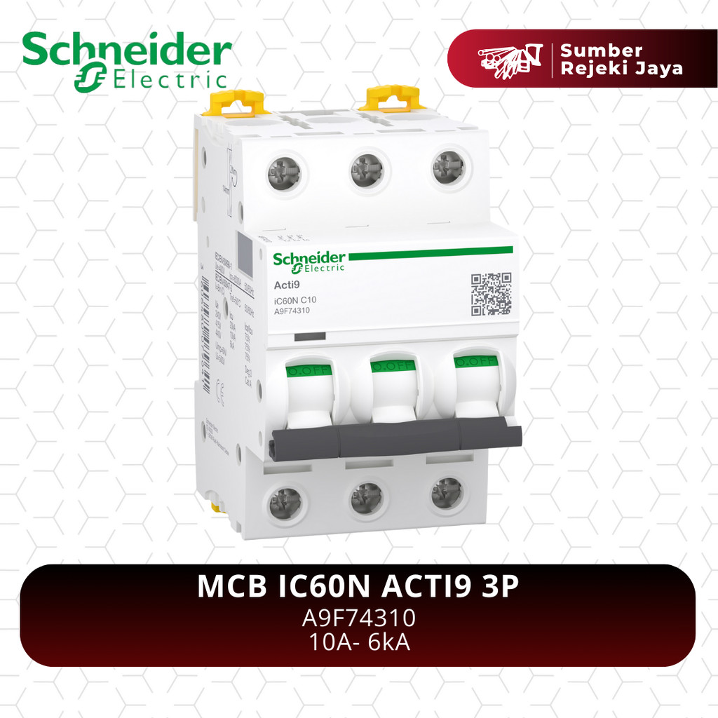 Schneider MCB IC60N ACTI9 3P 10A 6kA | A9F74310 