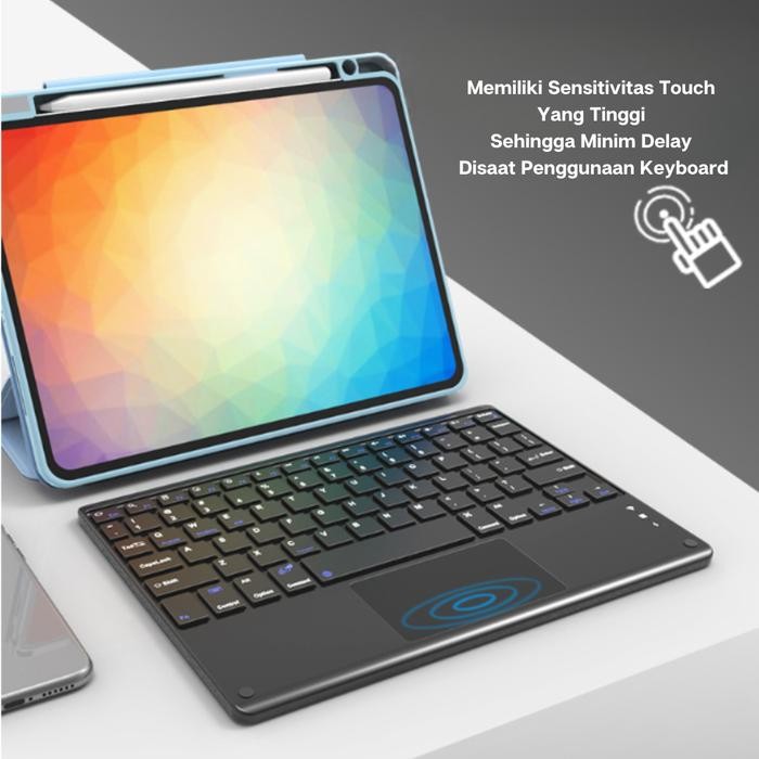 Jual Keyboard Wireless Keyboard Bluetooth Mini With Touchpad Portable ...