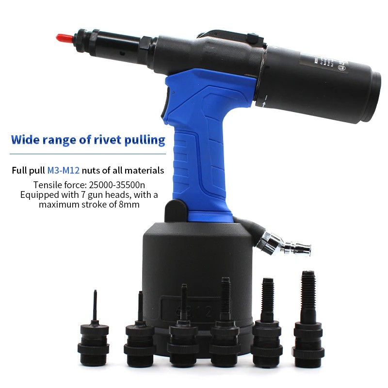 Jual Lightweight Pneumatic Riveter Fully Automatic Rivet Nut Gun M3 to ...