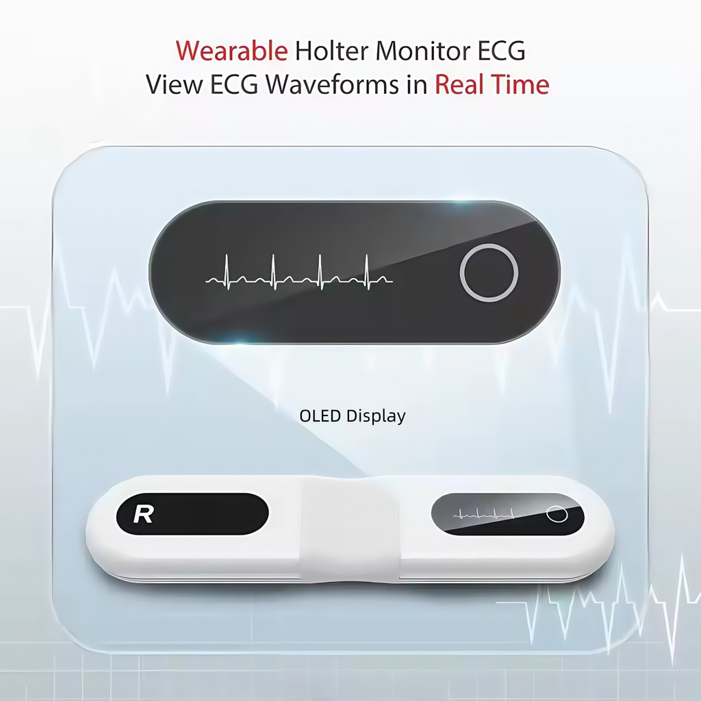 Jual Bluetooth ECG monitor 24-hour real-time monitoring AI analysis ...