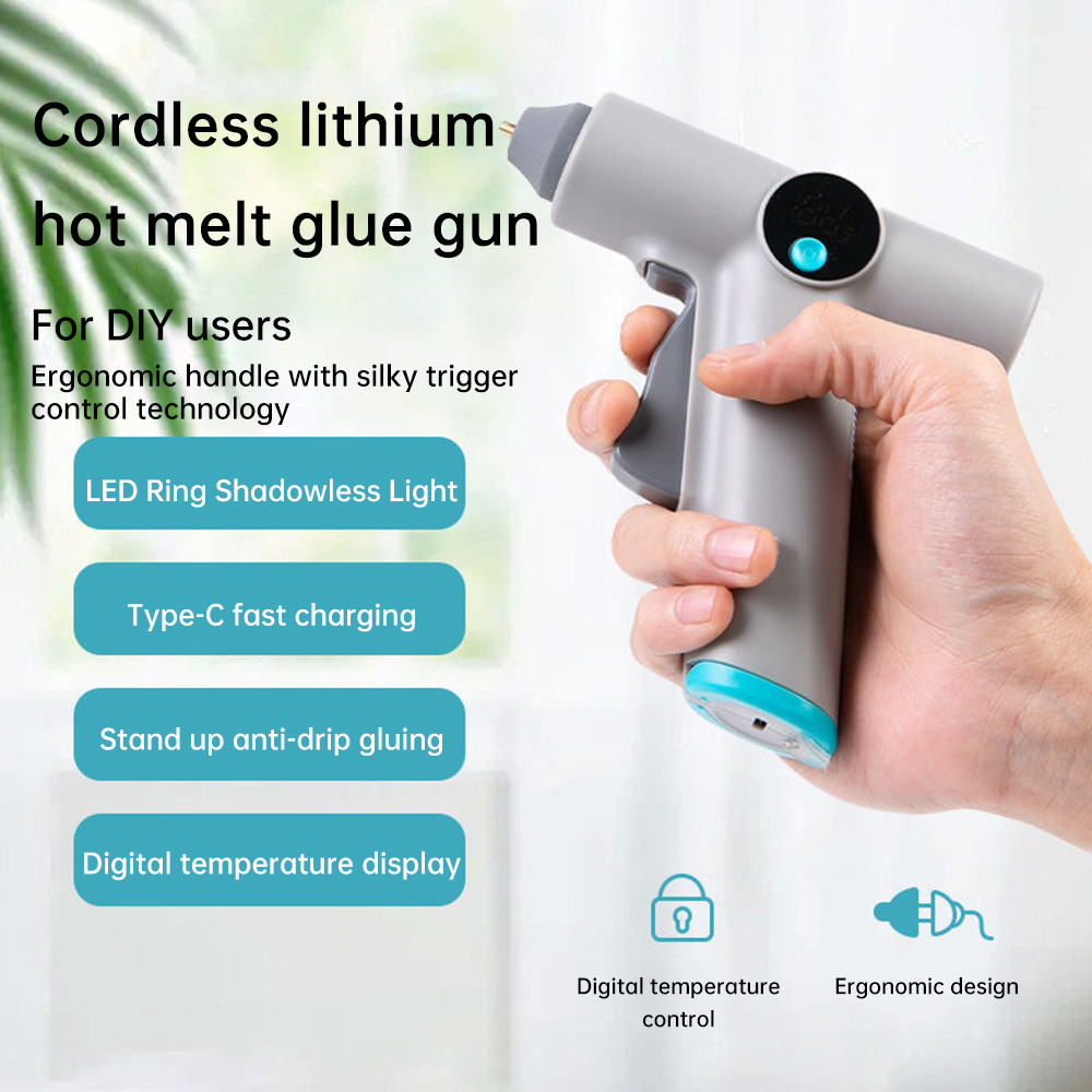 Jual BEST SELLER 25W Digital Display Hot Melt Glue Gun Lithium Electric ...