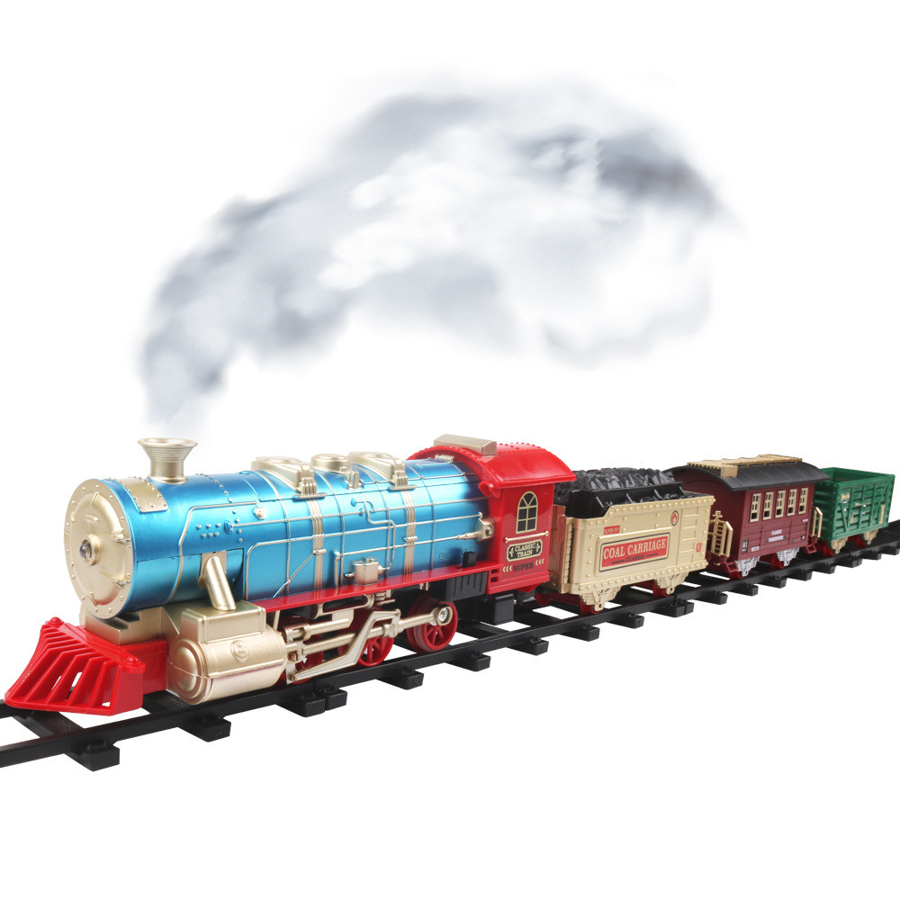 Jual Simulation Electric Train Toys Rail Car Steam Train Model With ...