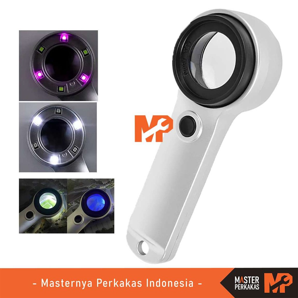 Jual MP Pembesar Kaca LED UV 60x 30mm E089x / Magnifying Rechargeable ...