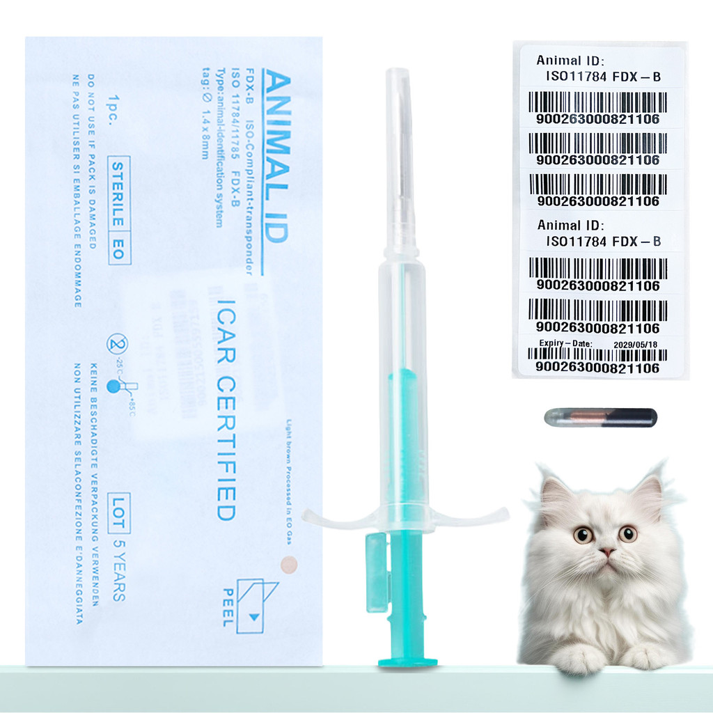 Jual 40pcs 134.2khz Microchip Pet Subcutaneous Injection Chip Glass ...