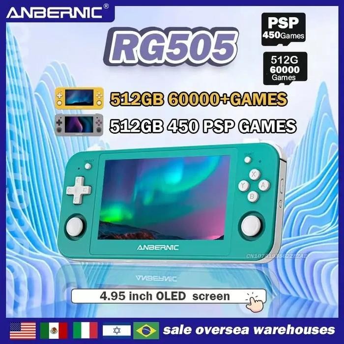 Jual 512G NEW ANBERNIC RG505 4.95 Inch OLED Touch Screen Handheld ...