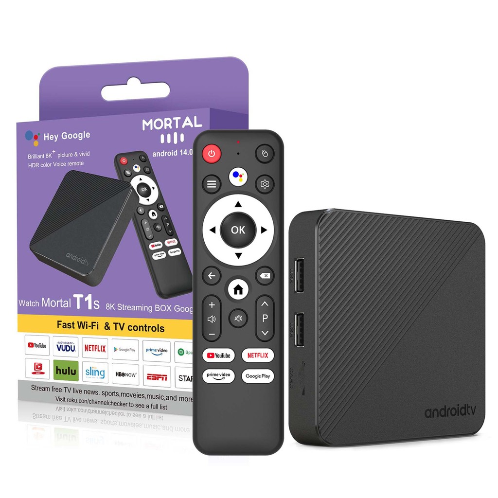 Jual Android 14 TV Box Mortal T1S Wifi6 Smart 4K Home theater Free Live ...