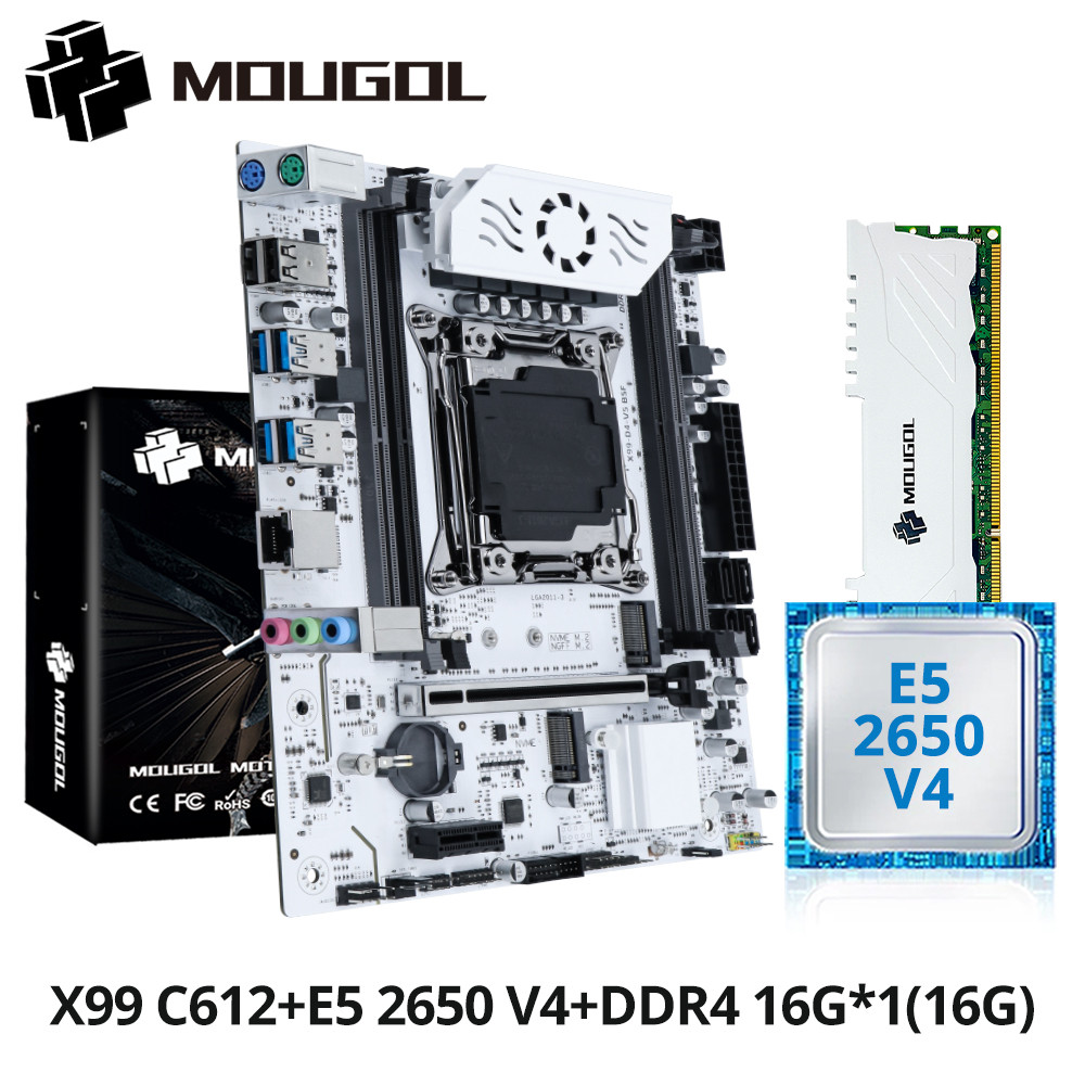 Jual MOUGOL X99 Motherboard Kit C612 Chip with E5 2650 V4 CPU & DDR4 ...